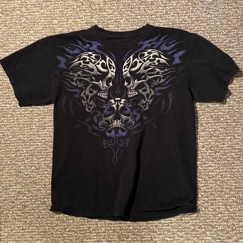 y2k twin skulls tee 🧞